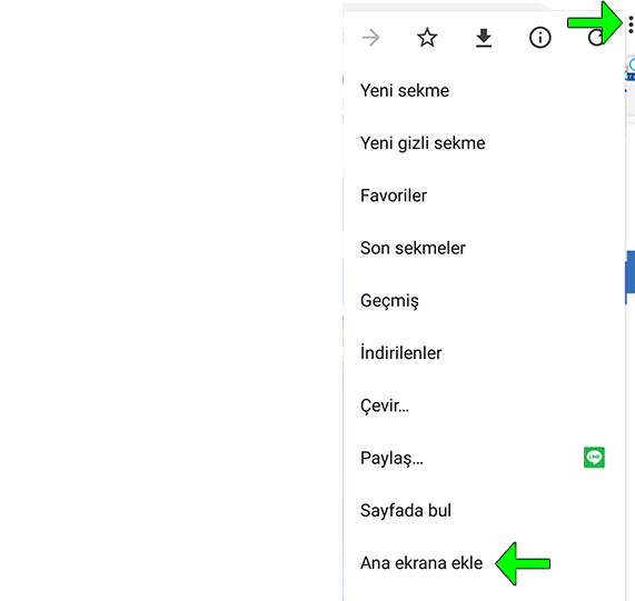 Steps to add to home screen on Android Chrome